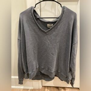 Gray V-Neck Women's Sweater
